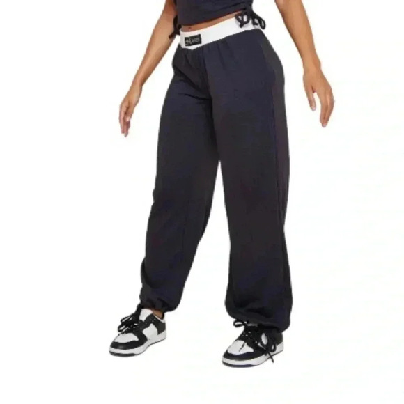 Pretty little thing Shape Navy Blue  Baggy Low Rise Joggers - Picture 1 of 7